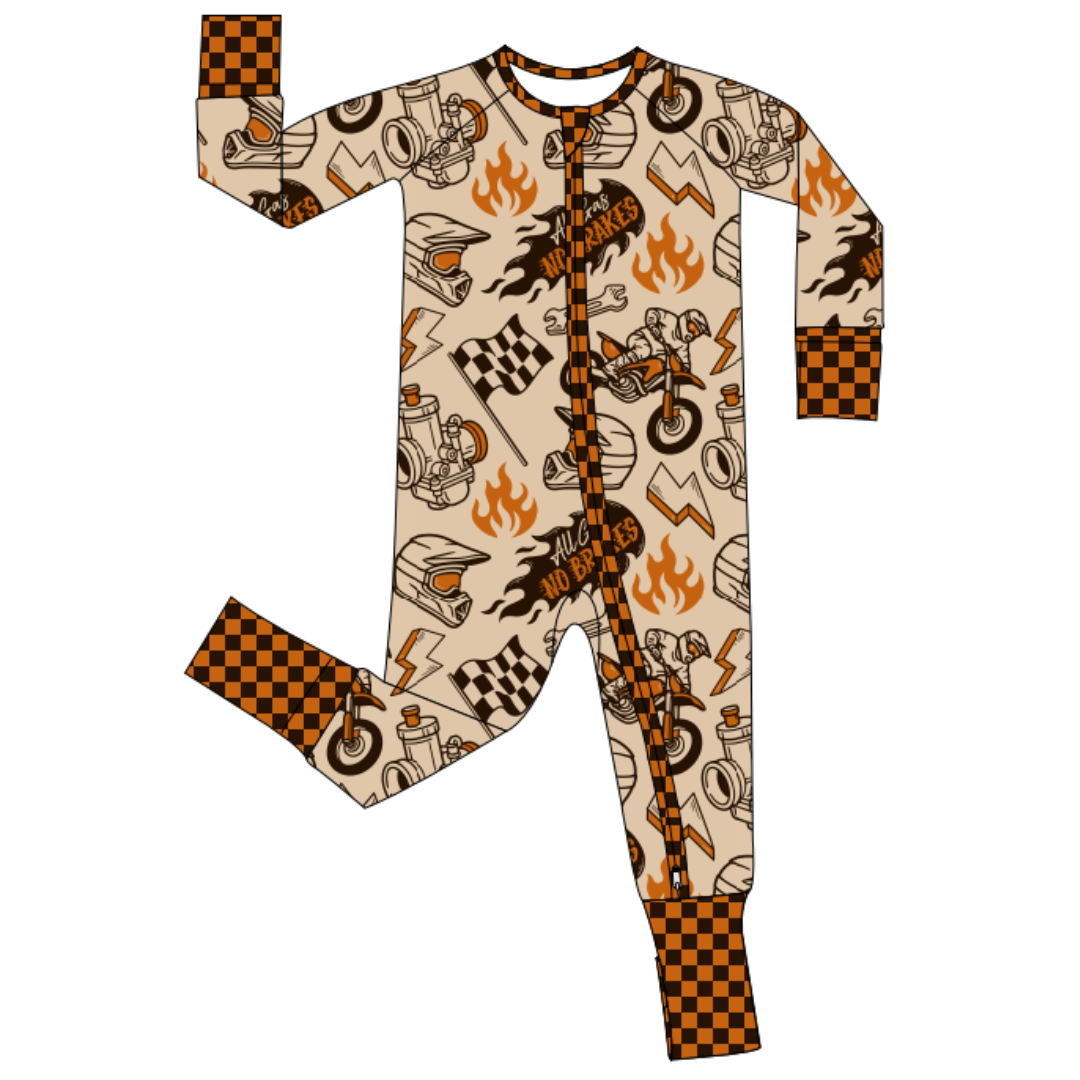 All Gas No Brakes Zip Up Pajamas / PREORDER: est shipping Nov 16 - Dec 9