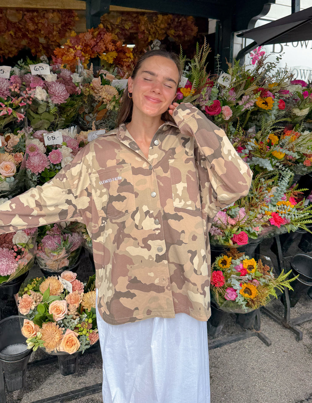 What a Friend in Jesus Camo Shacket